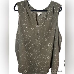 AVA & VIV WOMENS 3X GREEN BLOUSE